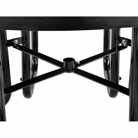 Global Industrial 46 Round Perforated Metal Outdoor Picnic Table, 84W x 84D Overall, Black 262078BK